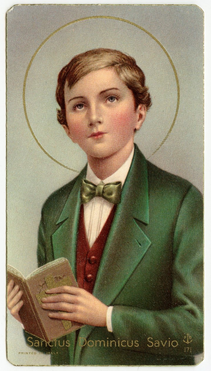 Fromt bilde: Dominic Savio italiensk ungdom og student av Saint John Bosco (kromolitografi) av Anonymous Anonymous