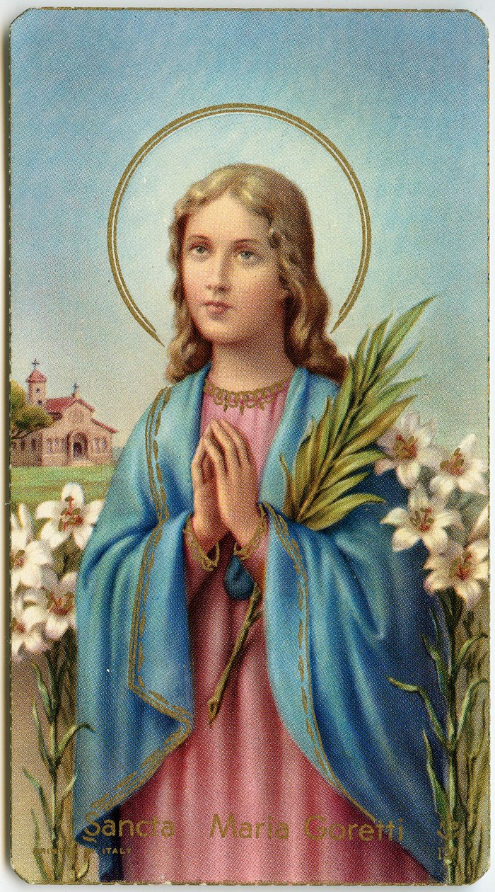 Fromt bilde: Maria Goretti italiensk jomfru-martyr (kromolitografi) av Anonymous Anonymous