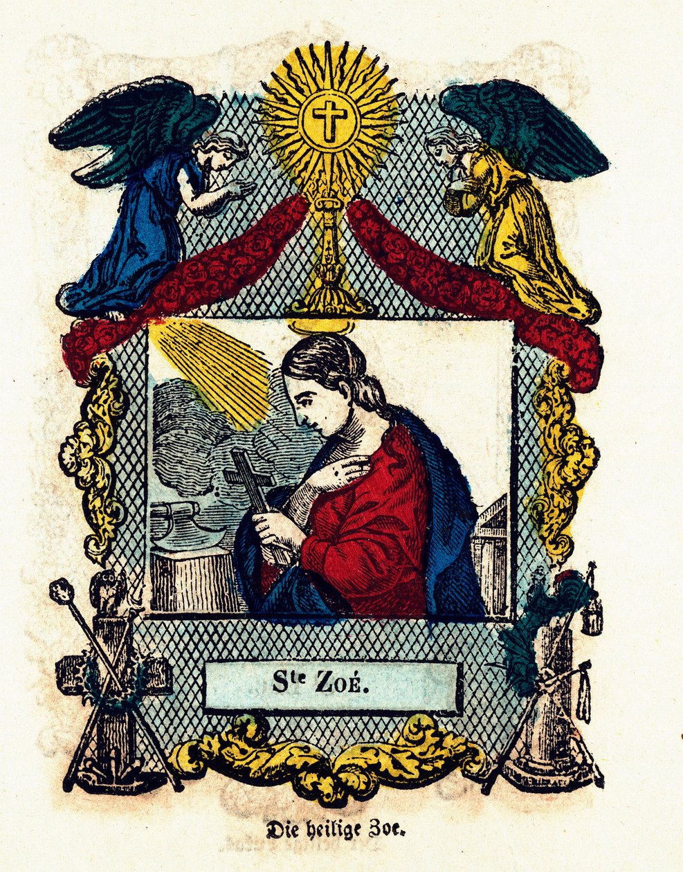 Fromme bilde: Saint Zoe. Gravering av 1800-tallets privatsamling av Anonymous Anonymous