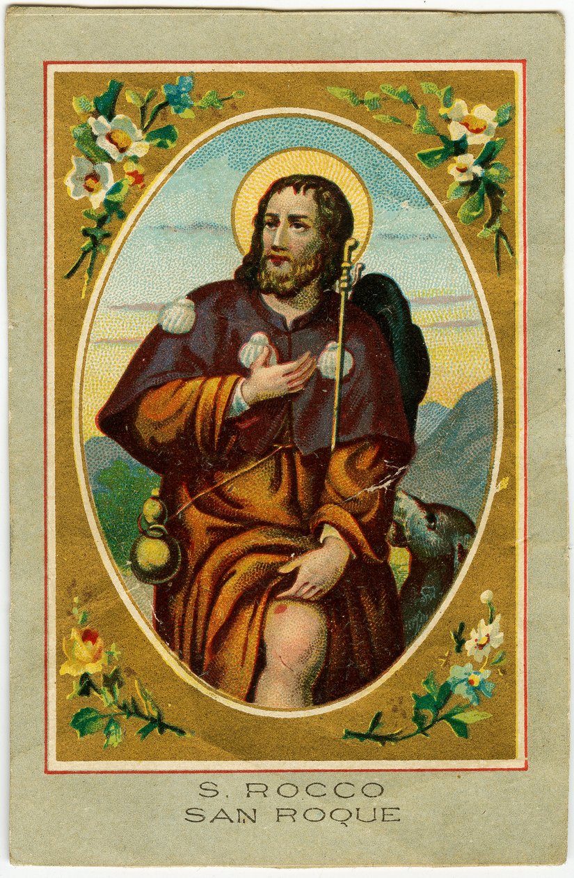 Fromt bilde: San Rocco påkalte mot pesten (kromolitografi) av Anonymous Anonymous
