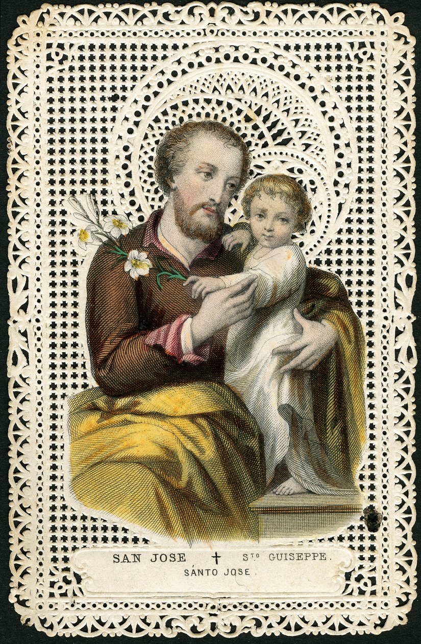 Fromt bilde: St. Josef og Jesus (gravering) av Anonymous Anonymous