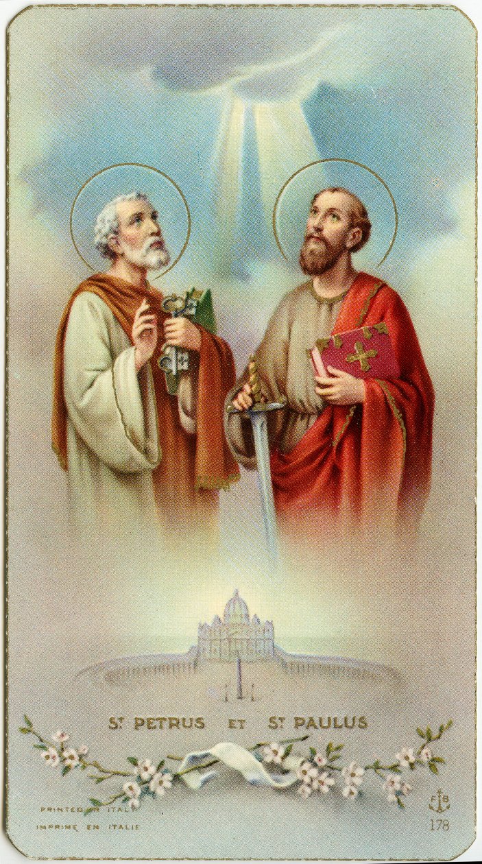 Fromt bilde: Apostlene Peter og Paulus (kromolitografi) av Anonymous Anonymous