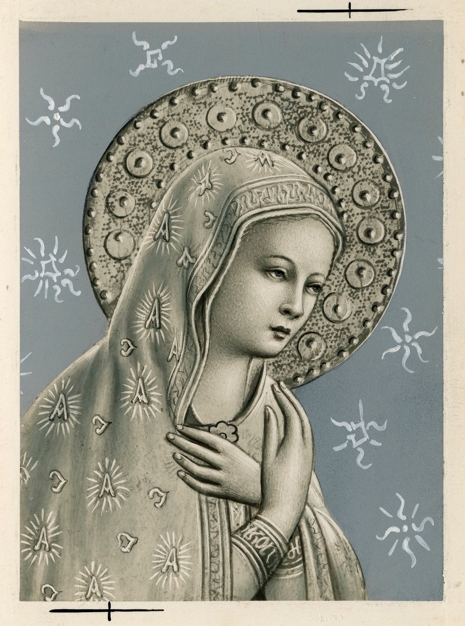 Fromt bilde: Jomfru Maria (trykk) av Anonymous Anonymous