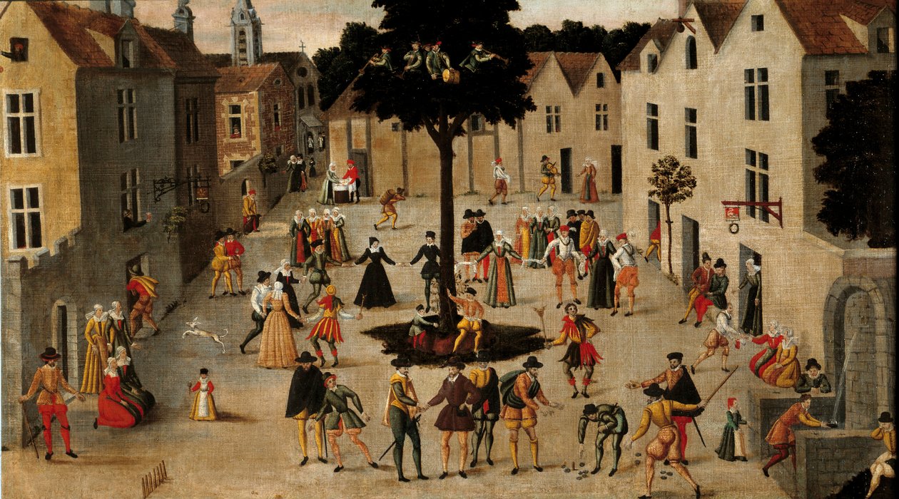 Populær tradisjon: "" Populær fest rundt Arbre de Mai (alm) i Paris"" Anonymt maleri. 1500-tallets søn. 0,7x1,3 m Paris, Musee Carnavalet av Anonymous Anonymous