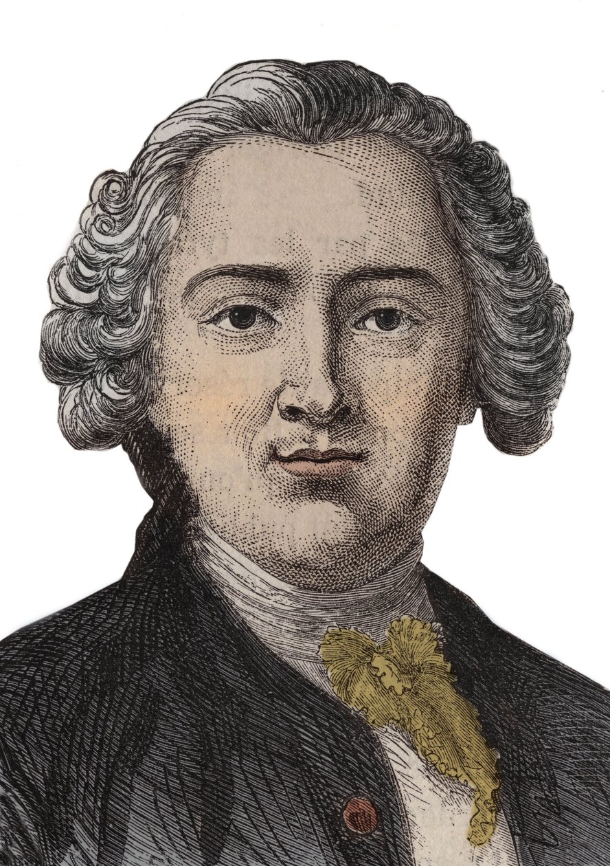 Portrettgravering av Claude Adrien (Claus- Adrien) Helvetius (1715-1771) engelsk filosof - gravering av Anonymous Anonymous