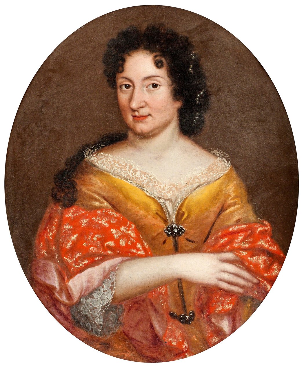 ""Portrett av Anna Mons, elskerinne til tsar Peter I"" (Portrett av Anna Mons (1672-1714)) Anonymt maleri ca. 1700 Olje på lerret Dim 72x60 cm Privat samling av Anonymous Anonymous