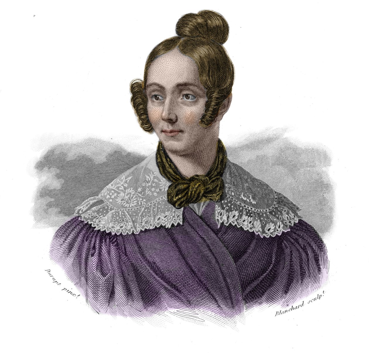 Portrett av Mademoiselle Didion (Barbe Francoise Madeleine Didion) (Barbe-Francoise-Madeleine) (1798-1836) i "" Portretter og historie om nyttige menn: menn og kvinner i alle land og alle forhold, som har ervervet rettigheter til anerkjennelse av h. av Anonymous Anonymous