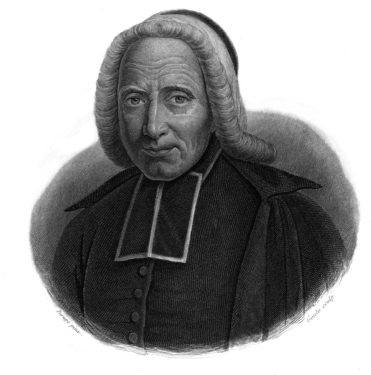 Portrett av Abbe Jean Godinot (1661-1749) i "" Portretter og historie om nyttige menn: menn og kvinner i alle land og alle forhold, som har skaffet seg rettigheter til anerkjennelse av menn" utgitt og formidlet av Societe Montyon og Franklin i av Anonymous Anonymous