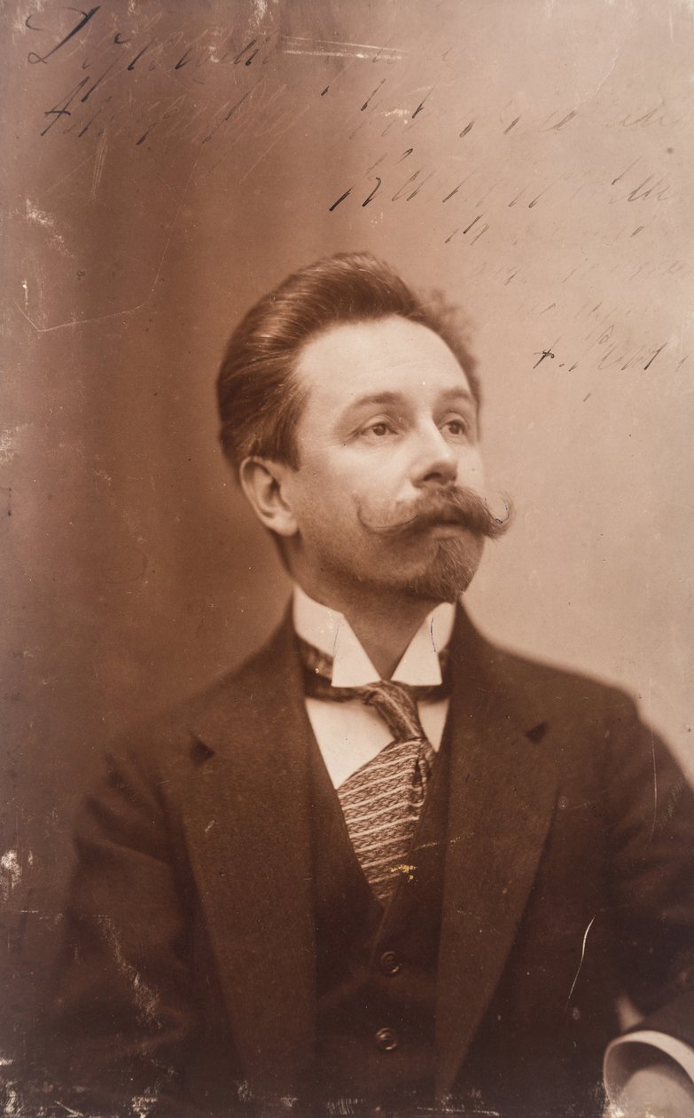 Portrett av den russiske pianisten og komponisten Alexander Skrjabin (Skrijabin eller Skriabin) (1871-1915) - Portrett av komponisten Alexander Skrjabin (1872-1915) - Anonym. Fotografi. Privat samling av Anonymous Anonymous