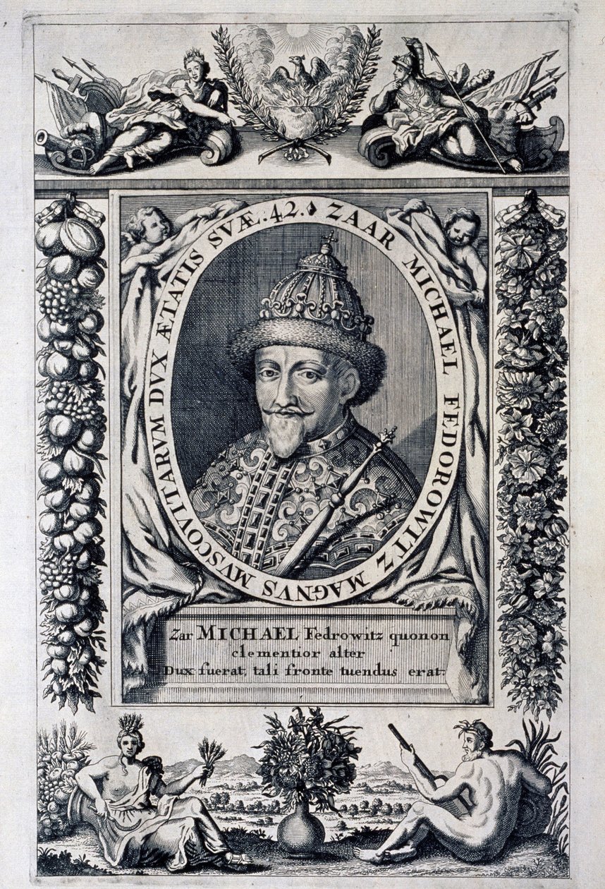 Portrett av tsar Michel I Feodorovich av Russland (Michel Feodorovitch Romanov av Anonymous Anonymous