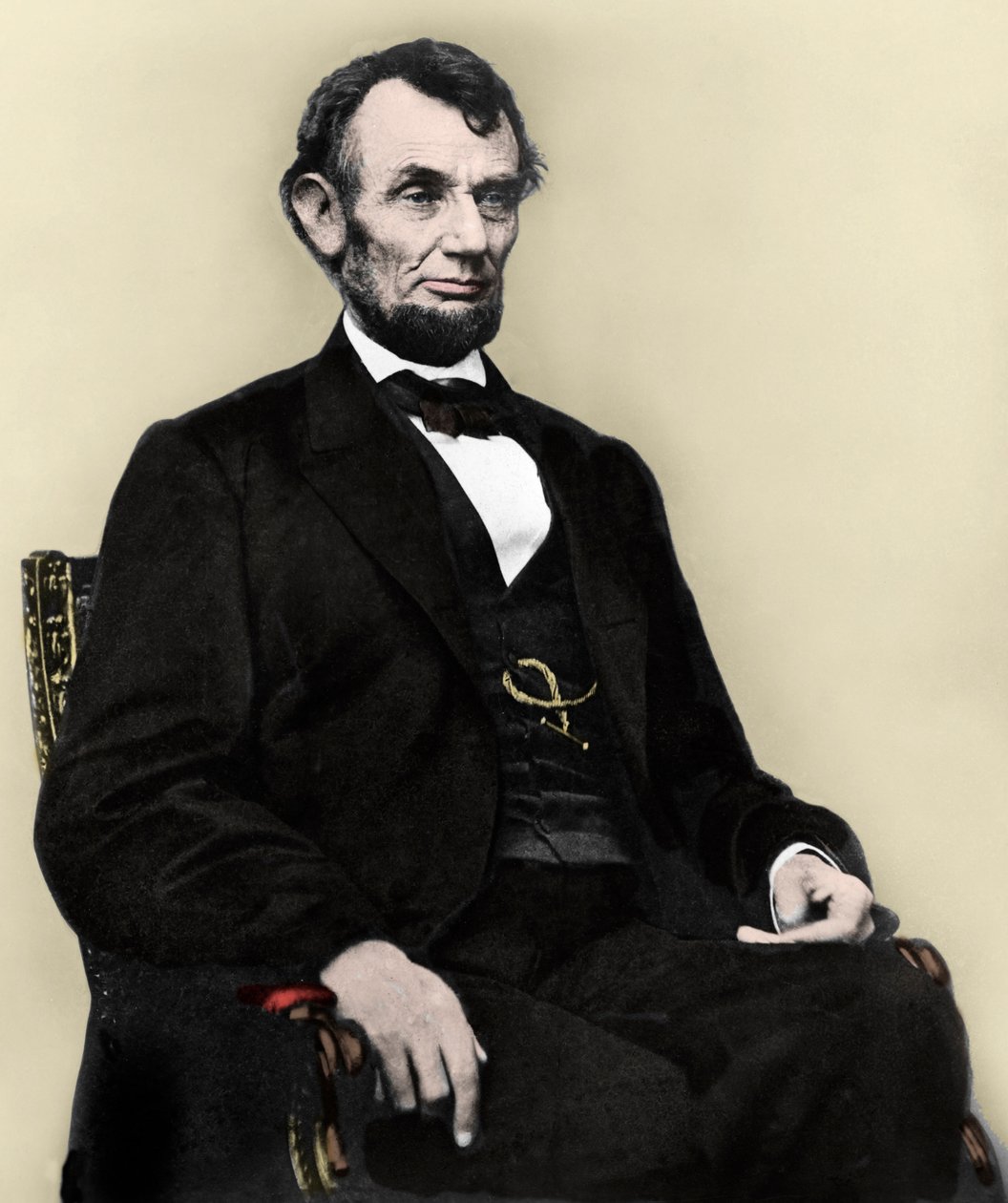 Portrett av Abraham Lincoln - Portrett av Abraham Lincoln (1809-1865) 16. president i USA. av Anonymous Anonymous