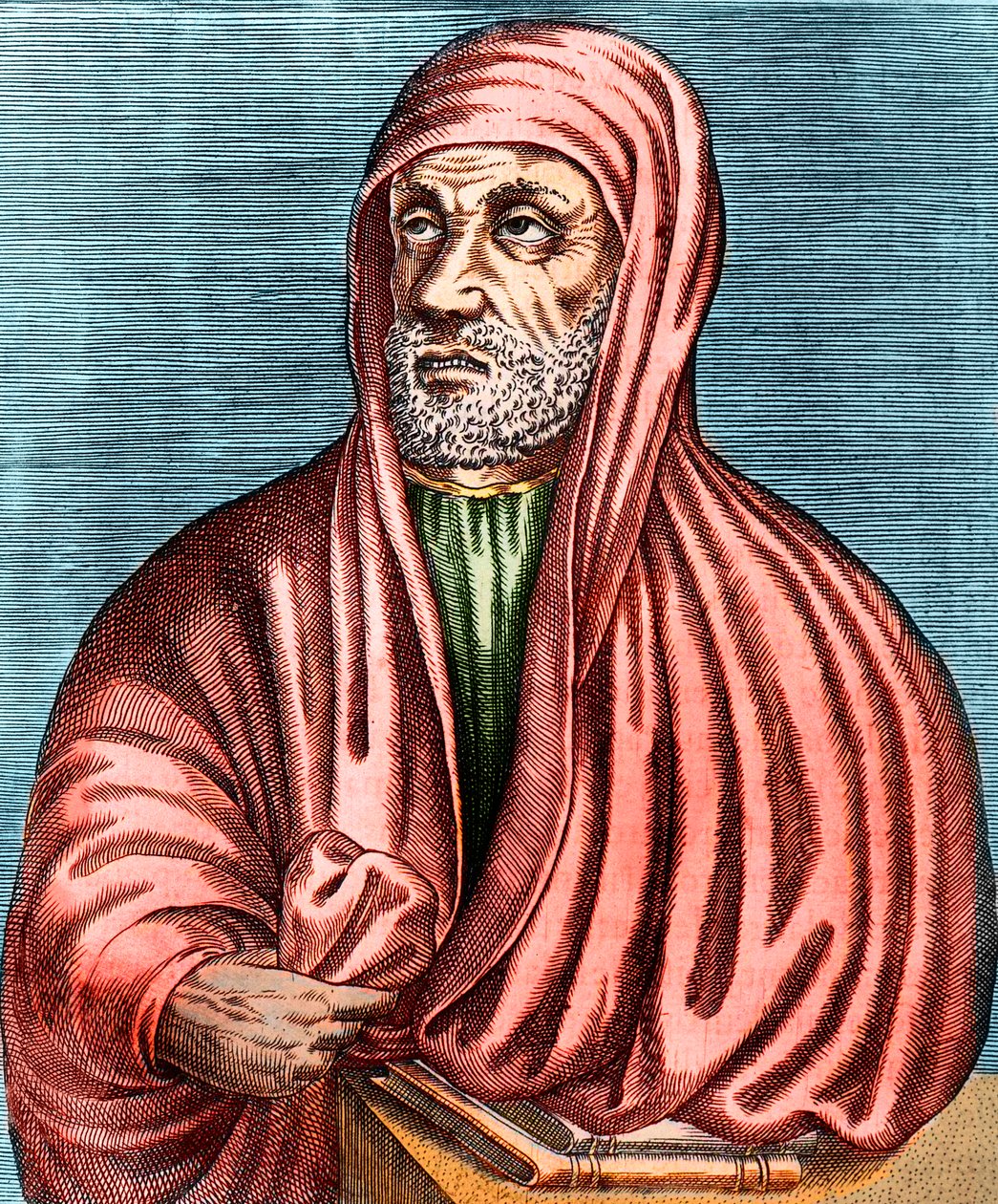 Portrett av Abu Ali al-Husain ibn Abdallah ibn Sina (Avicenna) (Avicenna). (980-1037), iransk lege (lege) og filosof, gravering, usignert av Anonymous Anonymous