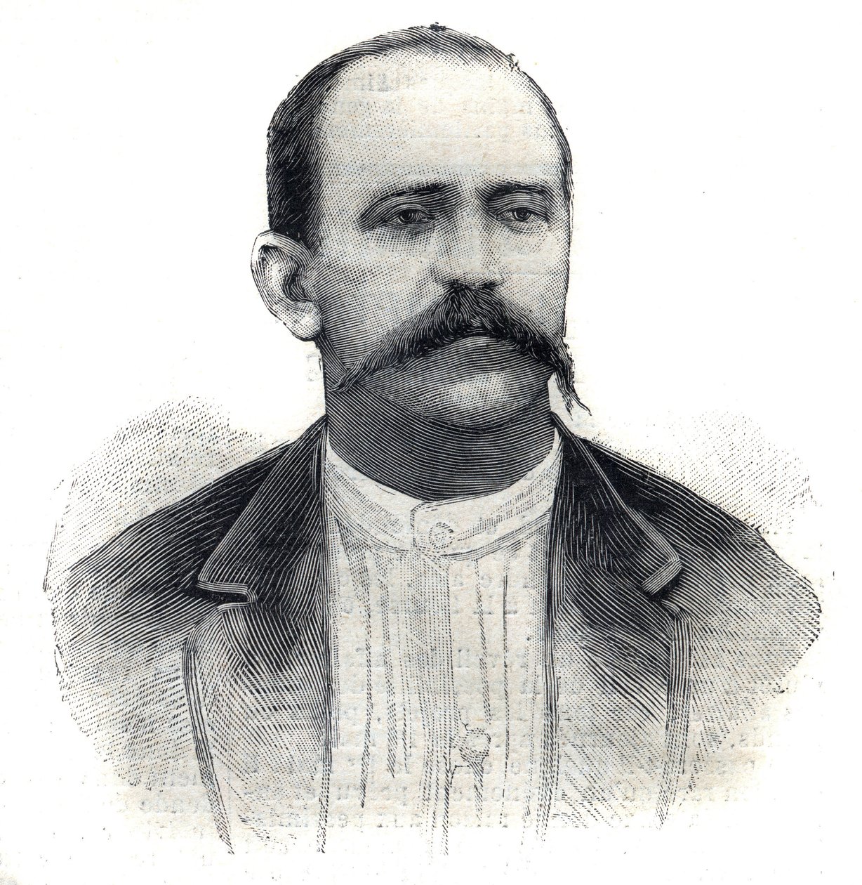 Portrett av Albert Nebout, fransk oppdagelsesreisende i Afrika. Gravering i "" Le Peute Parisien"" av Anonymous Anonymous