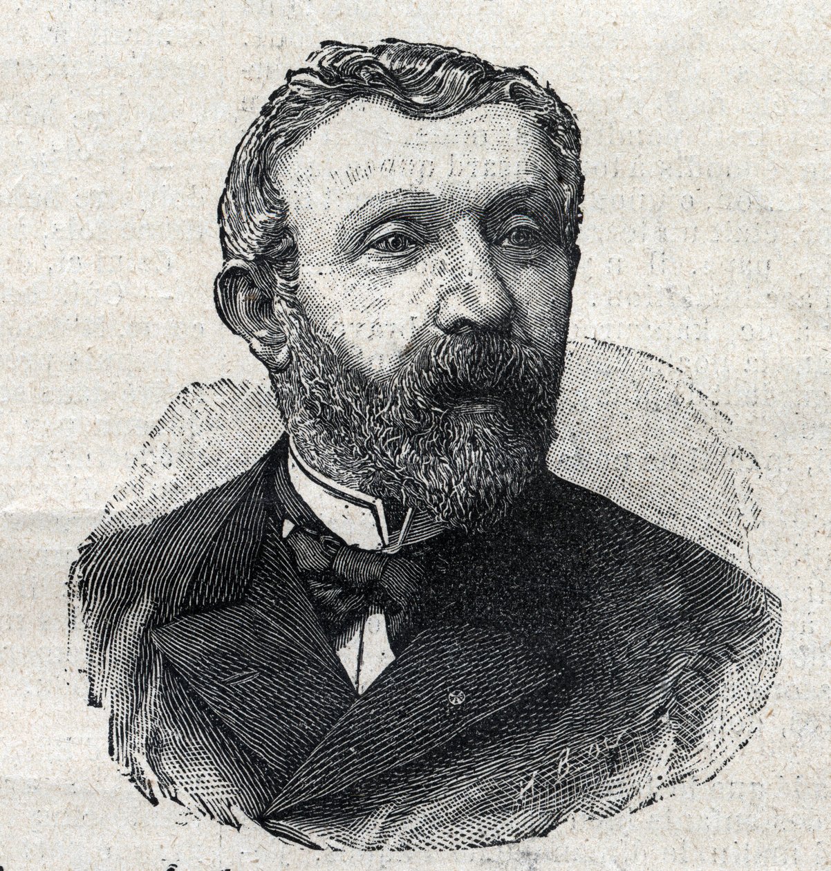 Portrait of Alfred Mezieres (1826-1915), French literary historian, journalist and politician. Engraving in "Le Petit Parisien” av Anonymous Anonymous