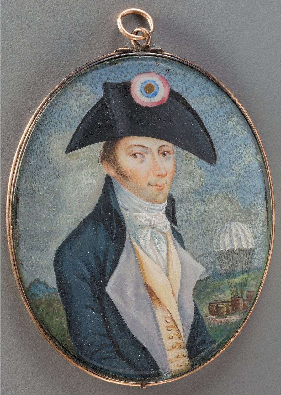 Portrett av Andre Jacques Garnerin (1769-1823), Anonym . Akvarell, Gouache på horn, sent på 1700-tallet. Privat samling av Anonymous Anonymous