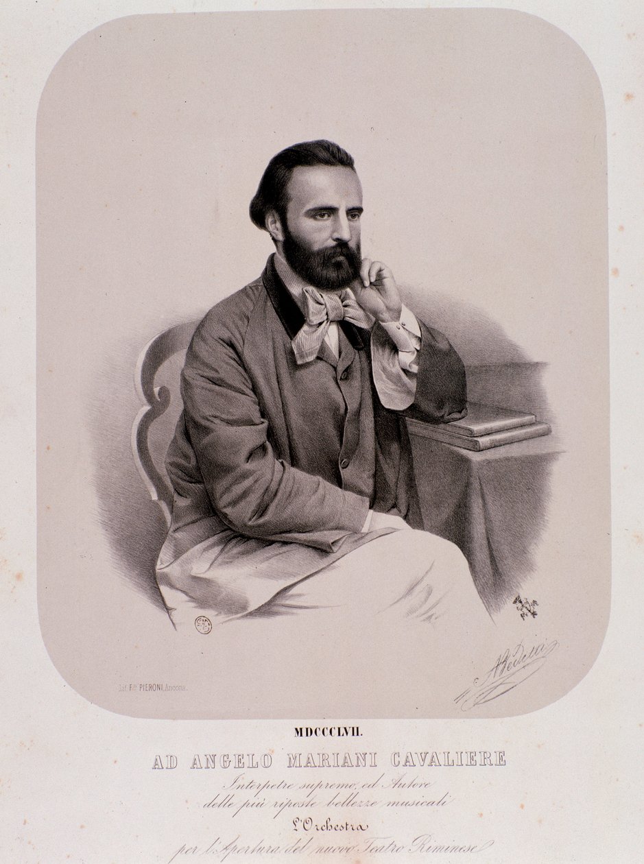 Portrait of Angelo Mariani (lithography av Anonymous Anonymous