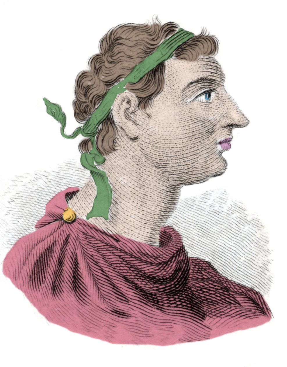 Portrett av Antiochus I Soter (Frelseren) andre suveren av Seleucid-dynastiet. Den gikk tilbake fra -280 til -261. Gravering av 1800-tallet. Milanese av Anonymous Anonymous