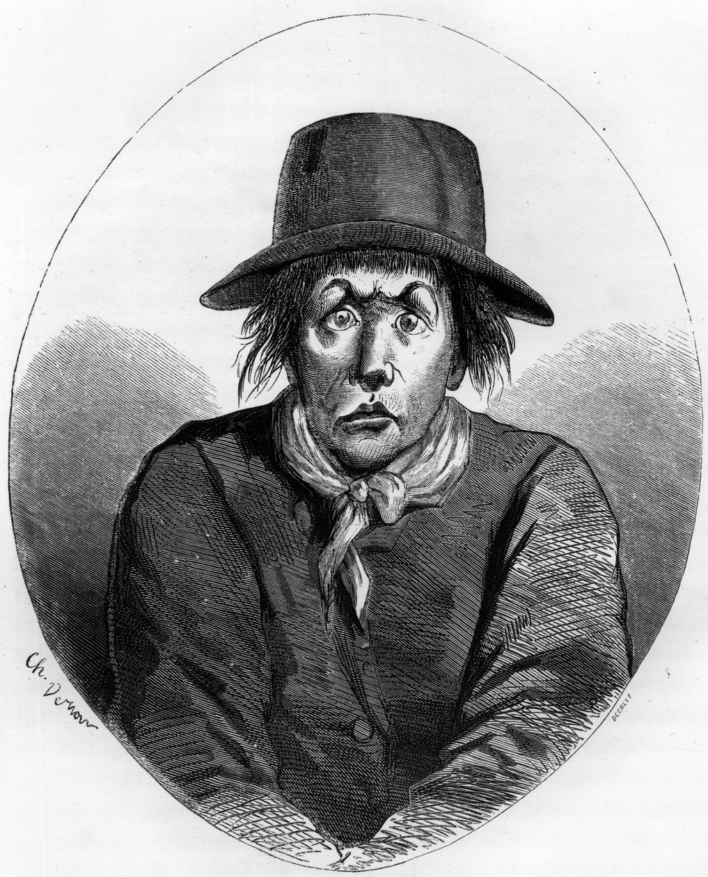Portrett av Antoine Simon (1736-1794) mesterskomaker og fransk revolusjonær vokter av Louis XVII ved tempelet i 1793 - Gravering av 1863 i "Den røde boken - Histoire De L