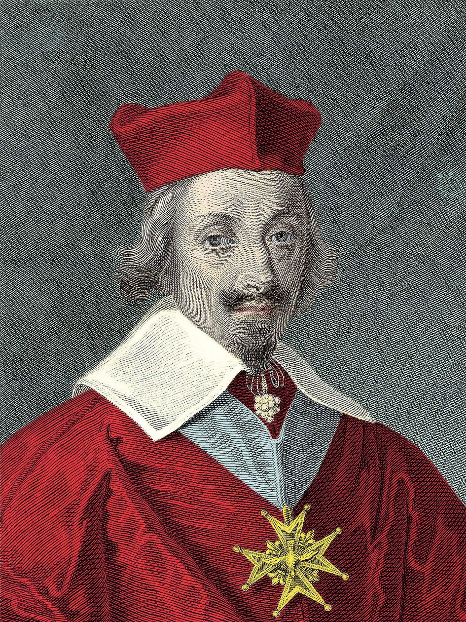 Portrett av Armand Jean Du Plessis, kardinal De Richelieu (1585-1642) Plate og fransk politiker av Anonymous Anonymous