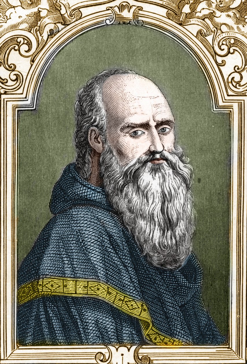 Portrett av Bernardino de Scapis kalt Bernardino Luini (1481-1532) italiensk maler. gravering av 1859 i "" galleriene i Europa - Italia "" av armengaud. Privat samling. av Anonymous Anonymous