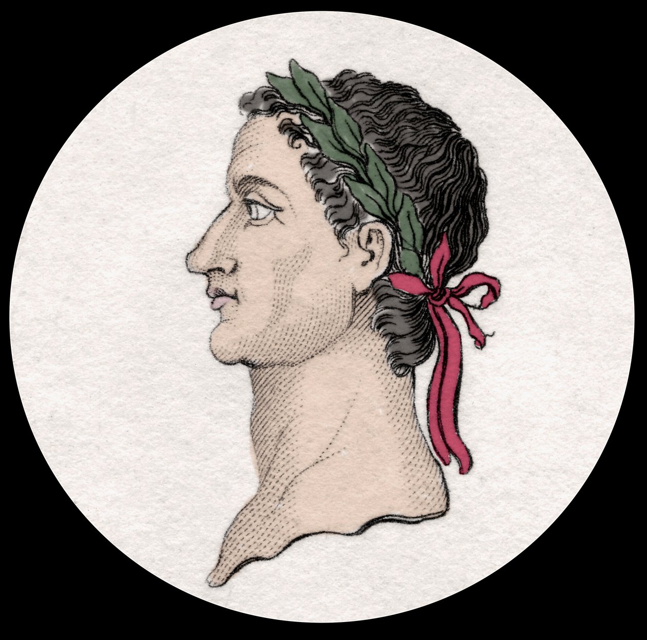 Portrett av Caius Caesar Germanicus kjent som Caligula (12-41), romersk keiser. Gravering av 1800-tallet. Milanese av Anonymous Anonymous