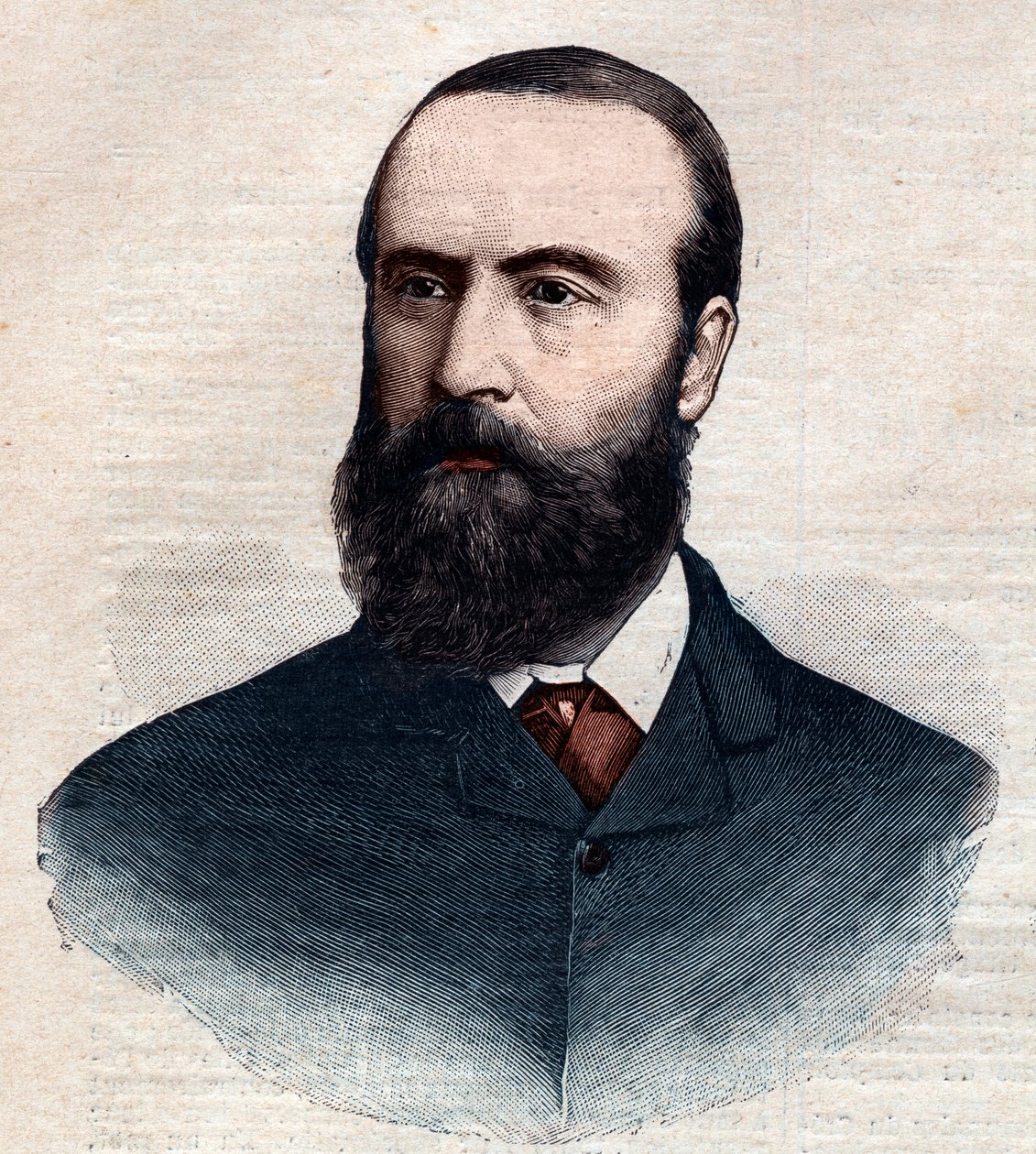 Portrett av Charles Stewart Parnell (1846 -1891), irsk politiker. Gravering i “” Le petit Parisien”” fra 1891. Privat samling. av Anonymous Anonymous
