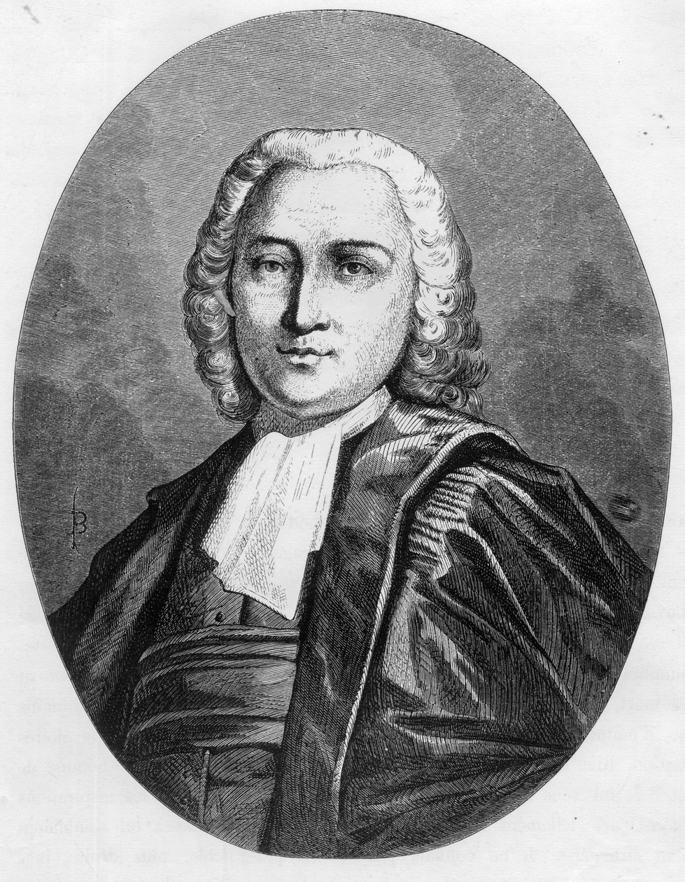 Portrett av Chretien Guillaume de Malesherbes (1721-1794) advokat for Kongen under konvensjonen - Gravering av 1863 i "Den røde boken - Histoire De L