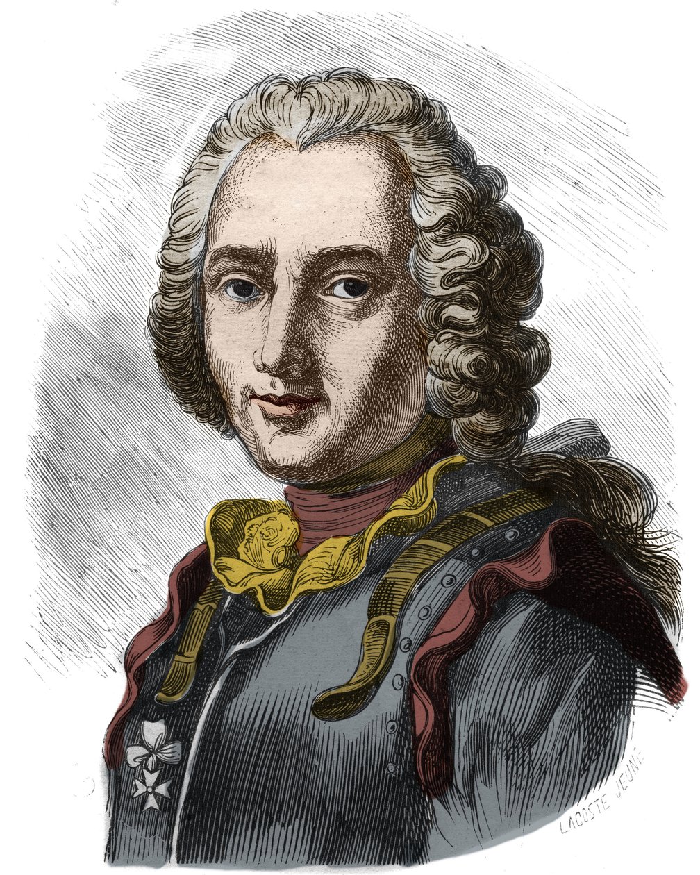 Portrett av Claude, ridder deretter greve av Forbin (1656 - 1733) fransk sjømann. Gravering fra 1800-tallet. Privat samling. av Anonymous Anonymous