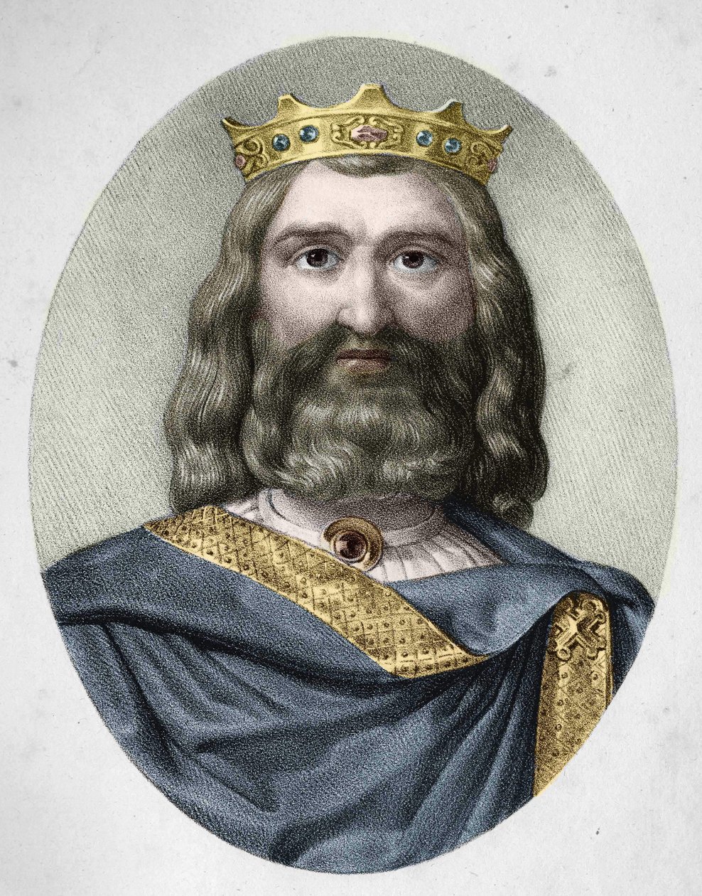 Portrett av Clovis I (v. 466 - 511) Frankenes konge. av Anonymous Anonymous