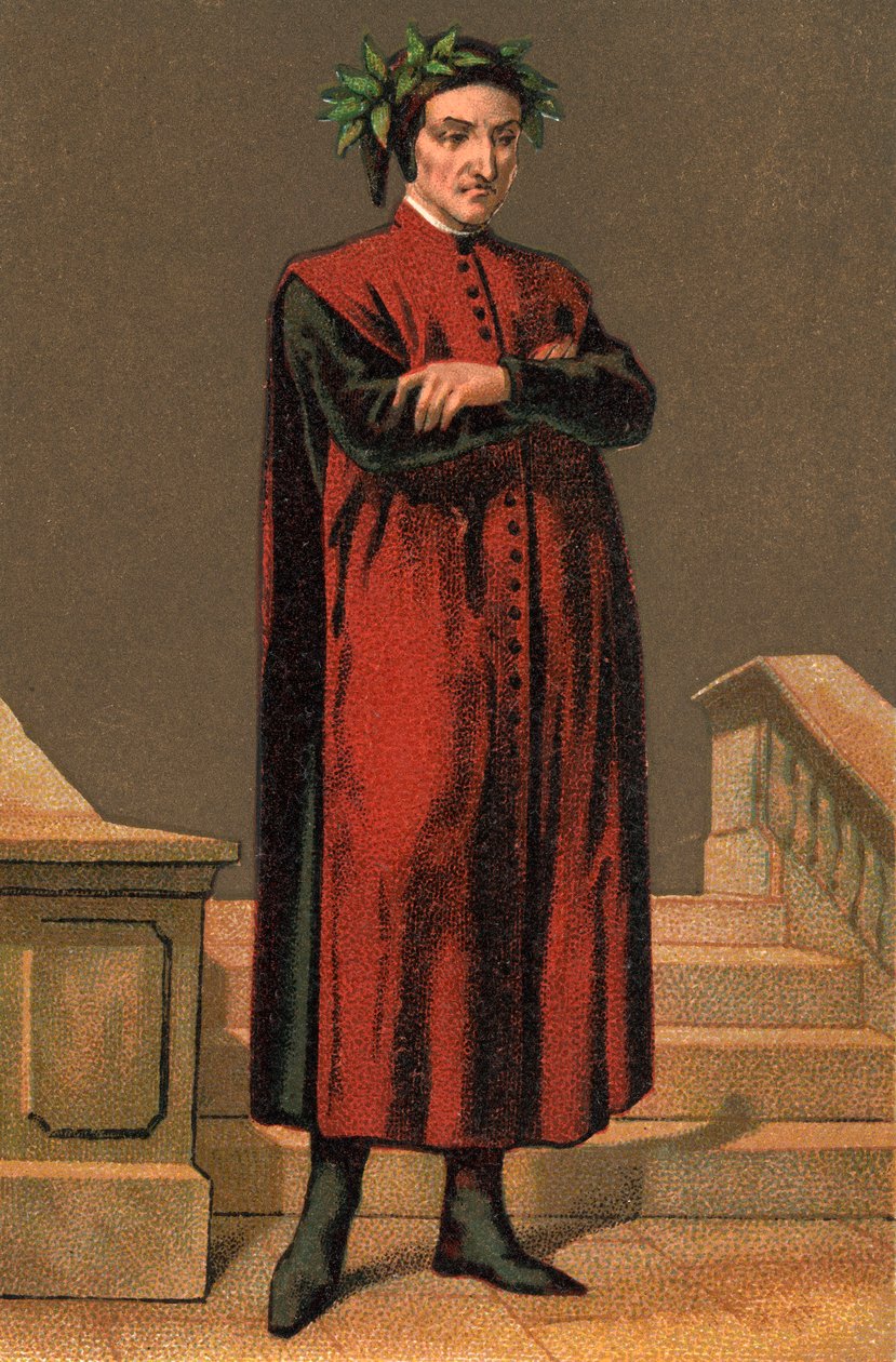 Portrett av DANTE ALIGHIERI (1265-1321) italiensk poet. av Anonymous Anonymous