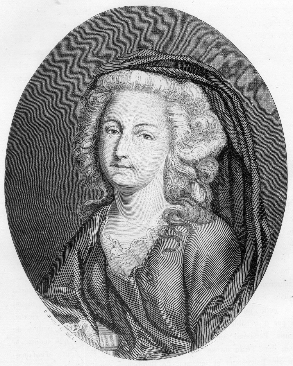 Portrett av Elisabeth Philippine Marie Helene fra Frankrike kalt Madame Elisabeth (1764-1794), søster til Louis XVI - Gravering fra 1863 i "" Le Livre Rouge - Histoire De L