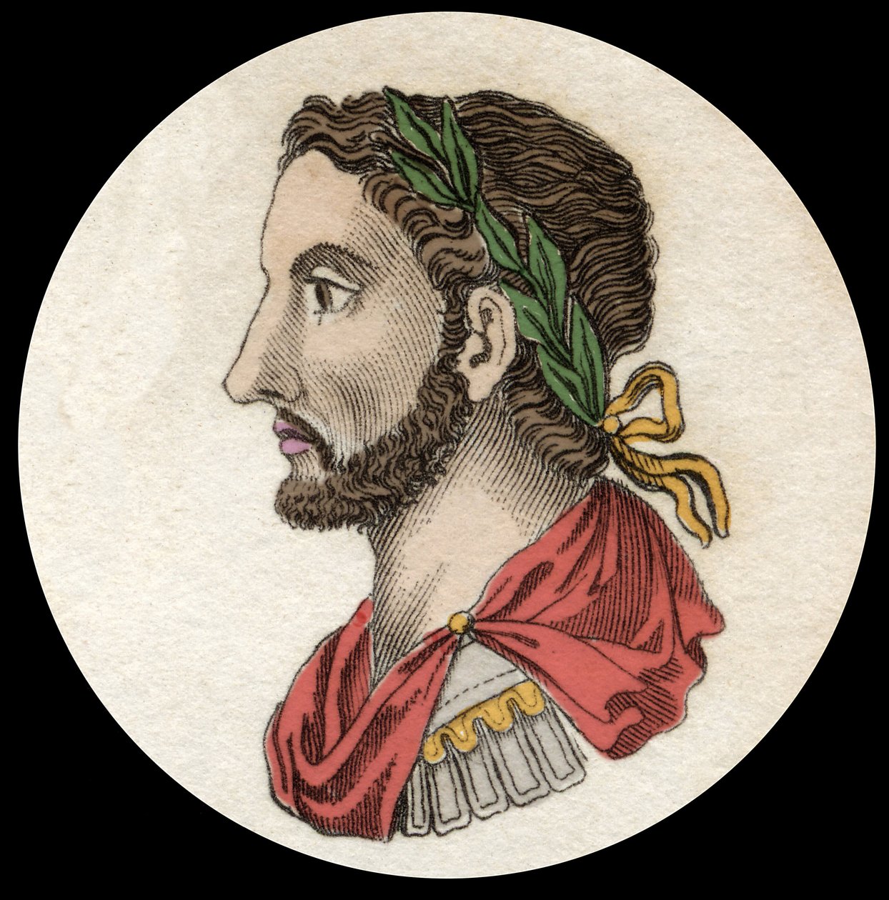Portrett av keiser Antoninus Pius (86-181). Gravering av 1800-tallet. Milanese av Anonymous Anonymous