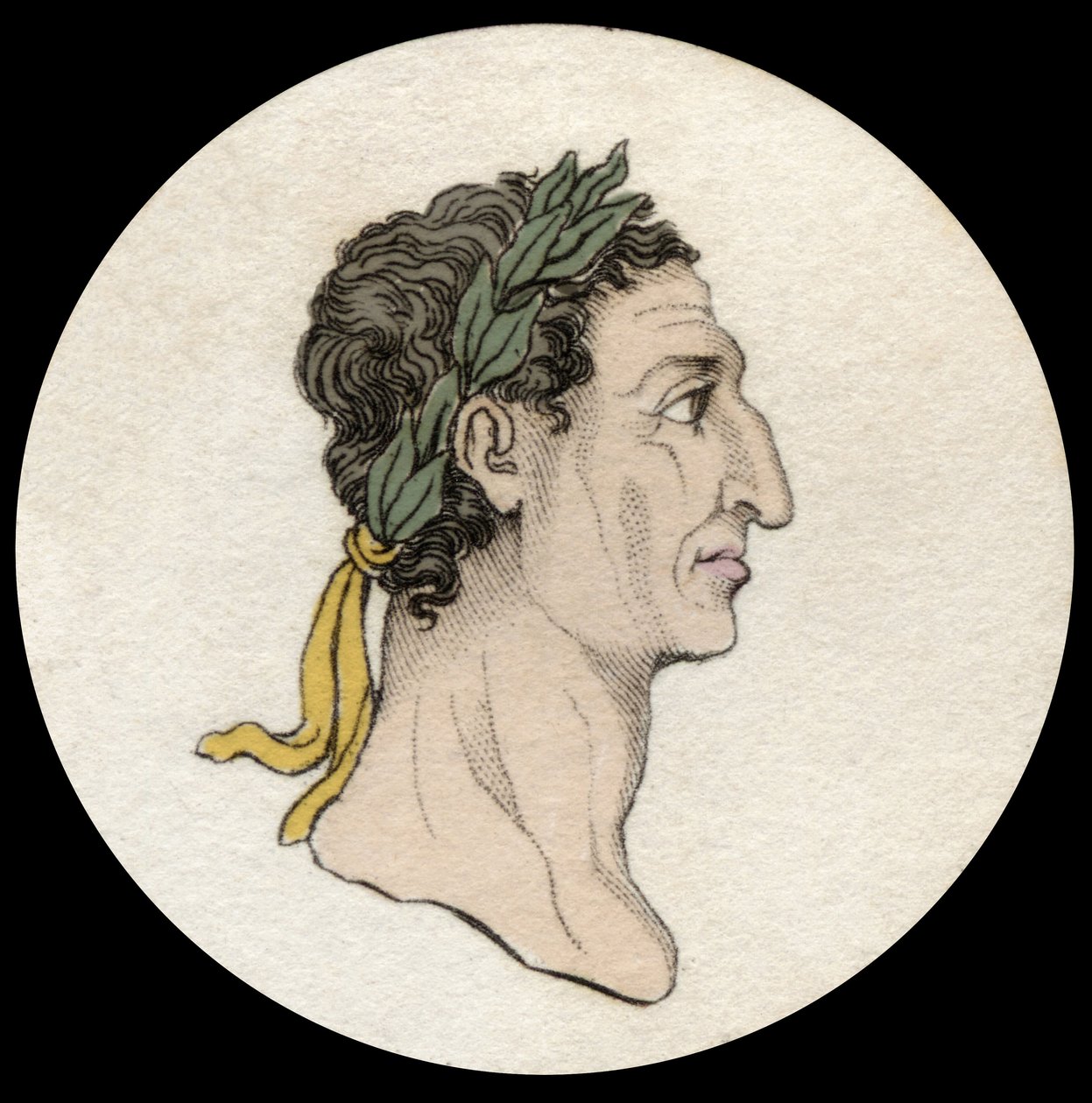 Portrett av keiser Nerva (Marcus Cocceius Nerva) (26-98 e.Kr.). Gravering av 1800-tallet. Milanese av Anonymous Anonymous
