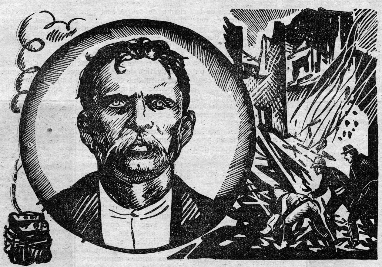 Portrait of Francois Claudius Koenigstein dit Ravachol (1859-1892), terrorist and anarchist. Illustration taken from “” Le petit journal illustrious”” 1931 av Anonymous Anonymous
