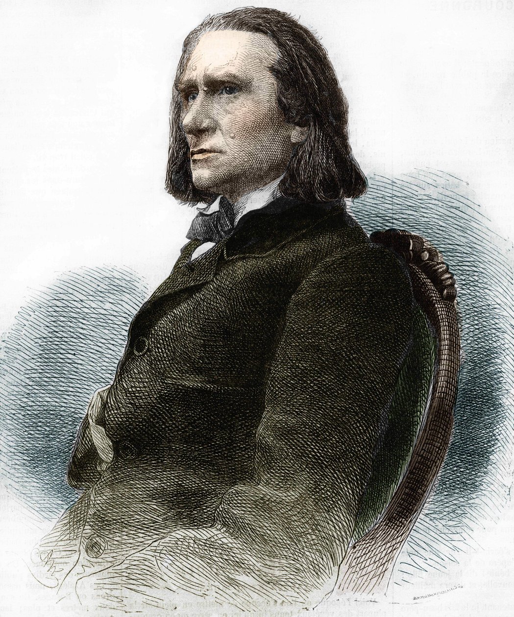 Portrett av Franz Liszt, ungarsk pianist og komponist (1811 - 1886). av Anonymous Anonymous