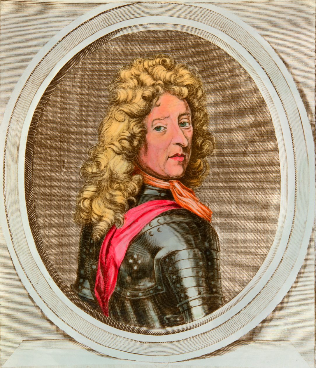 Portrett av Frederic Armand av Schomberg, kjent som marechal of Schomberg (Schonberg) (1615-1690) sjefgeneral for hæren som i 1688 installerte prinsen og statsministeren i Holland William av Orange (1650-1702), under den strålende revolusjonen av E av Anonymous Anonymous