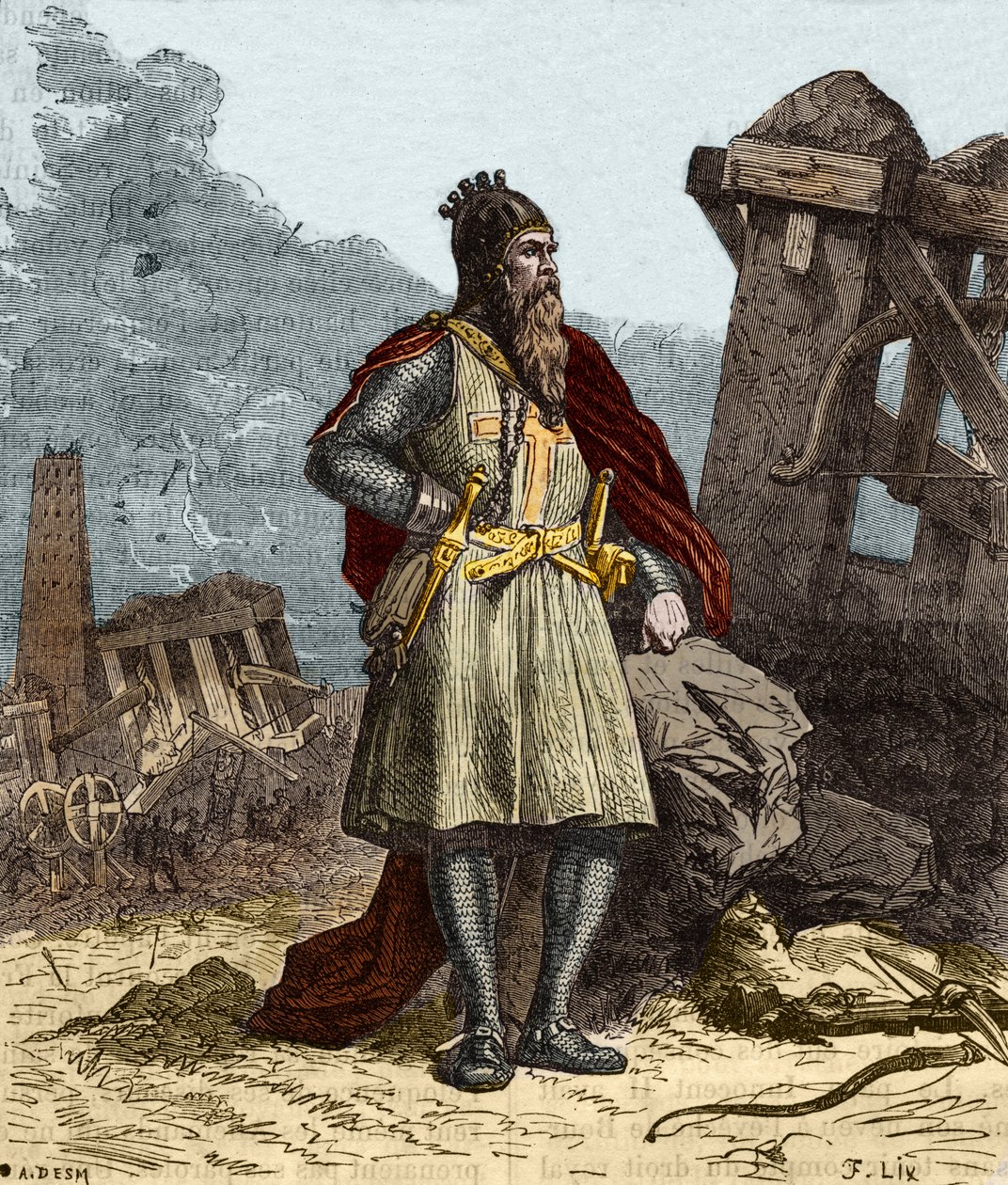 Portrett av Frederic I av Hauhenstaufen kjent som Frederic Barberousse (Federico Barbarossa) (1122-1190), tysk romersk keiser. Gravering av 1800-tallet. av Anonymous Anonymous