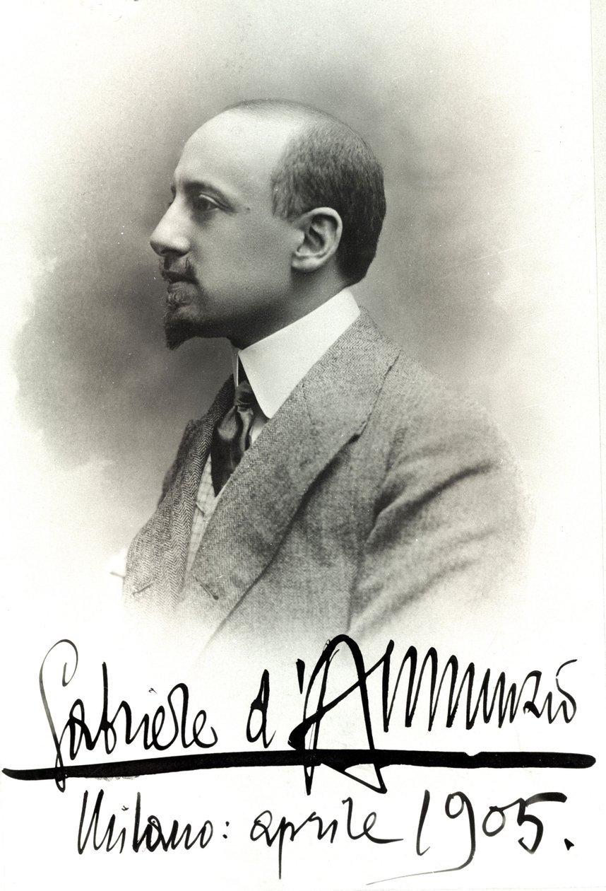 Portrett av Gabriele d'Annunzio i 1905. Italiensk poet og forfatter. 1863-1938. av Anonymous Anonymous