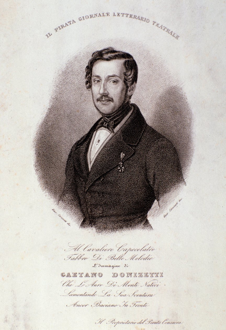 Portrett av Gaetano Donizetti (gravering) av Anonymous Anonymous