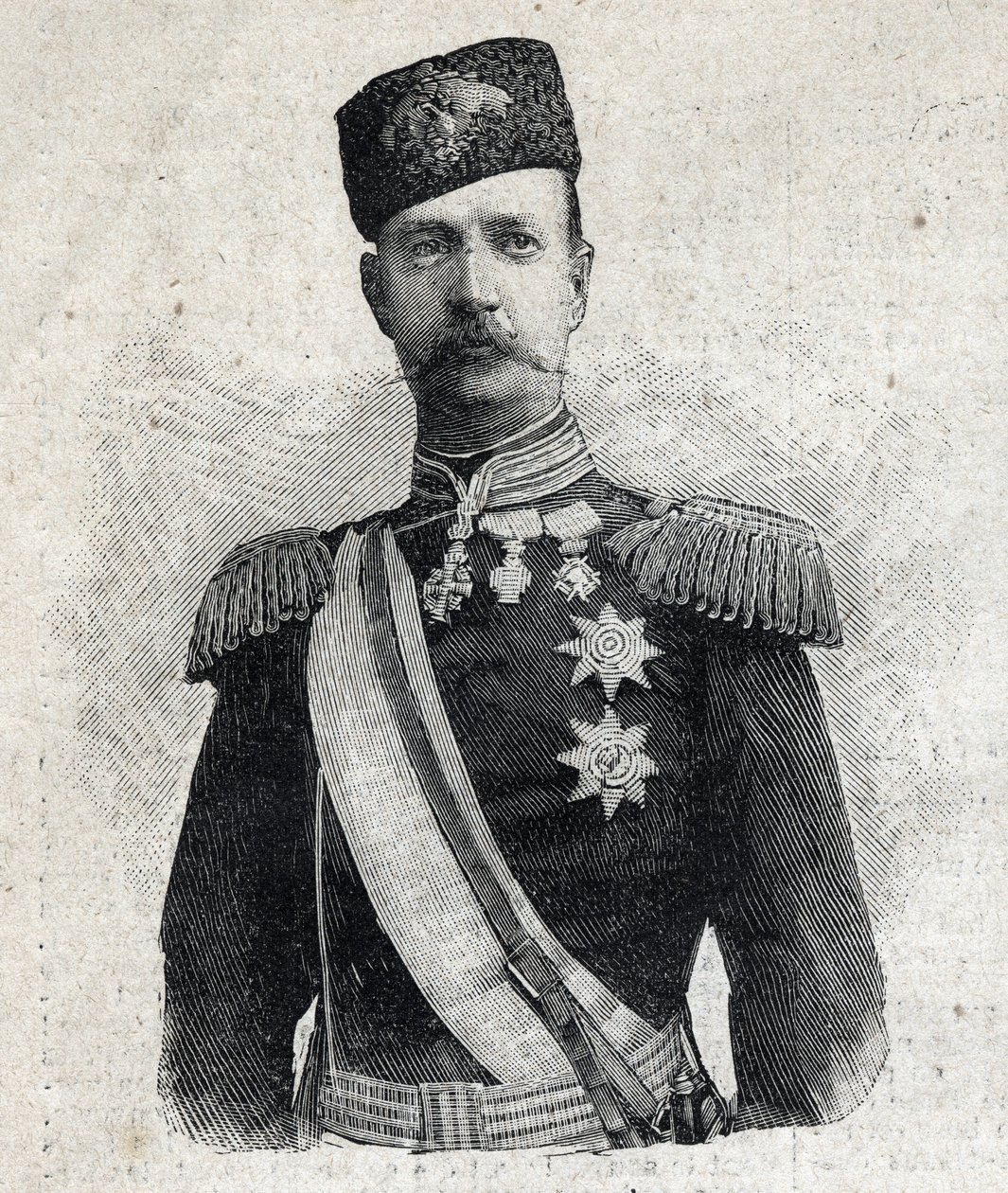 Portrait of George I King of Greece (1845-1913). Engraving in “” Le Peute Parisien”” av Anonymous Anonymous