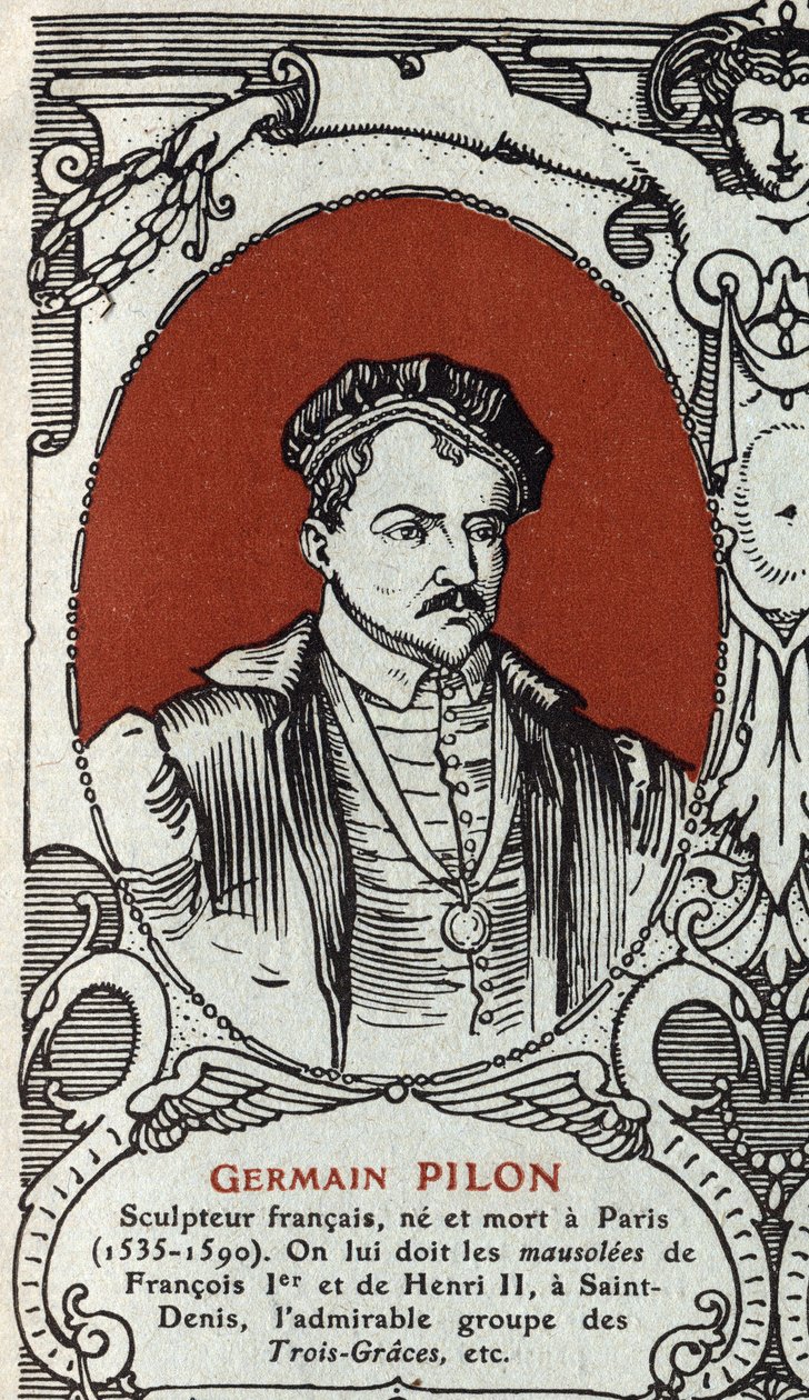 Portrett av Germain Pilon (1535-1590), fransk billedhugger. Gravering fra 1914. Privat samling. av Anonymous Anonymous