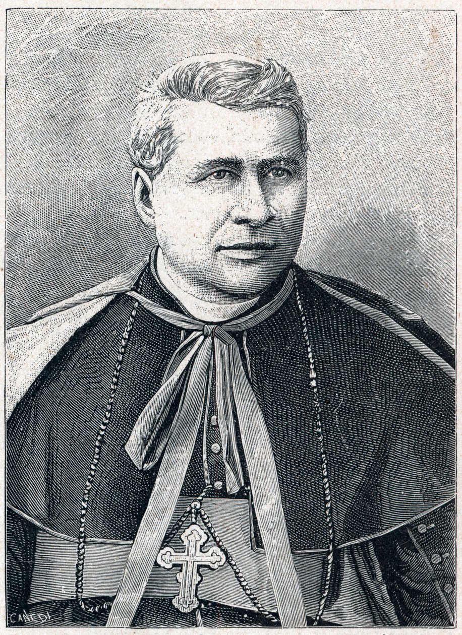 Portrett av Giovanni Simeoni (1816-1892), italiensk kardinal. Gravering i "The Catholic Missions in the XIXth Century" av Louis-Eugene (Louis Eugene) Louvet. privat samling. av Anonymous Anonymous