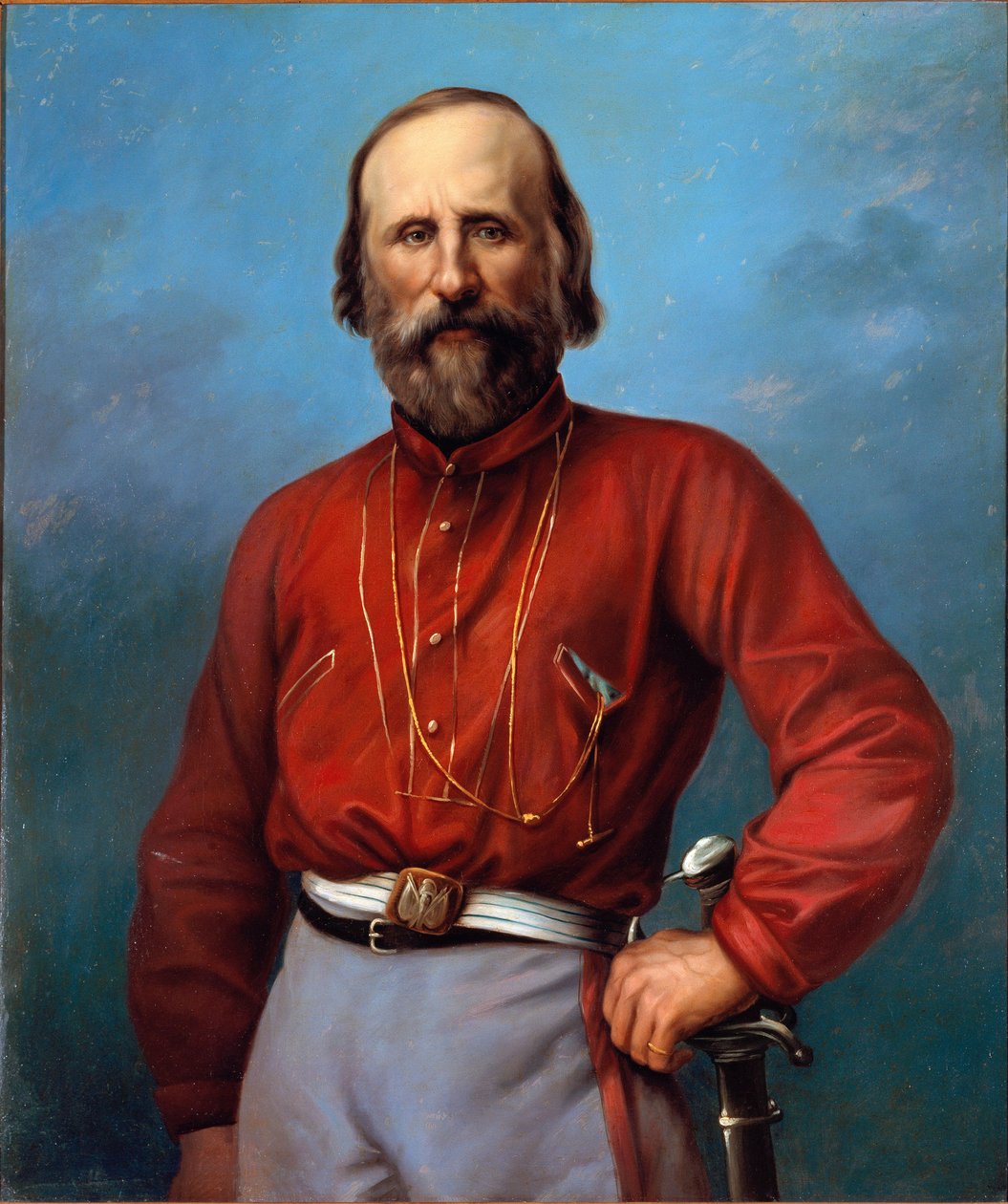 Portrett av Giuseppe Garibaldi (1807-1882) Anonymt maleri 1800-tallet. Brescia, privat samling av Anonymous Anonymous