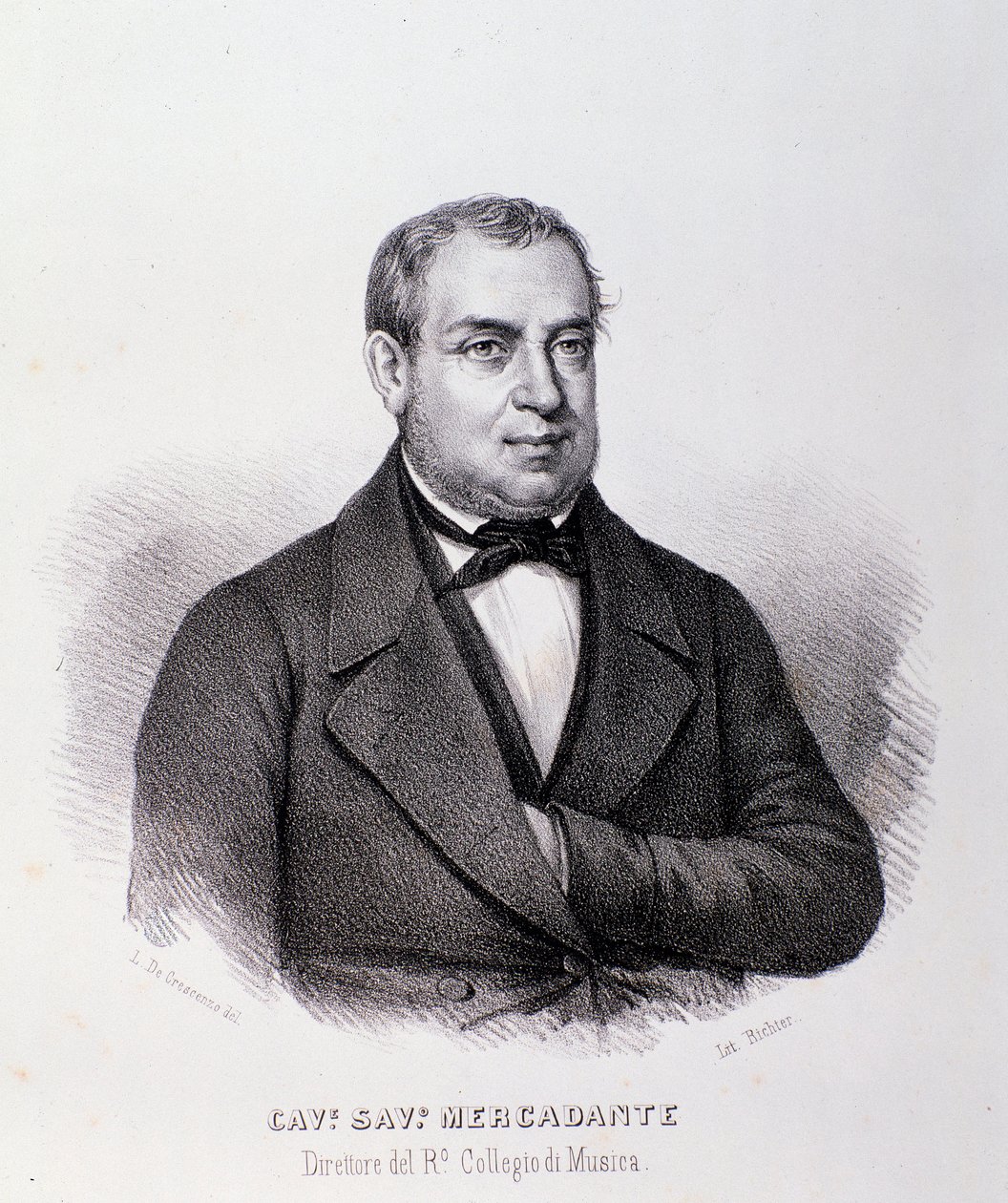 Portrett av Giuseppe Saverio Mercadante (litografi) av Anonymous Anonymous