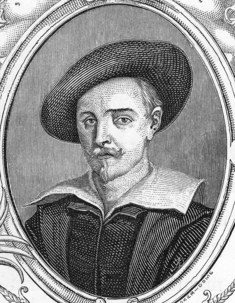 Portrett av Guido Reni (1575-1642). italiensk maler. gravering av 1859 i "" galleriene i Europa - Italia "" av armengaud. Privat samling. av Anonymous Anonymous