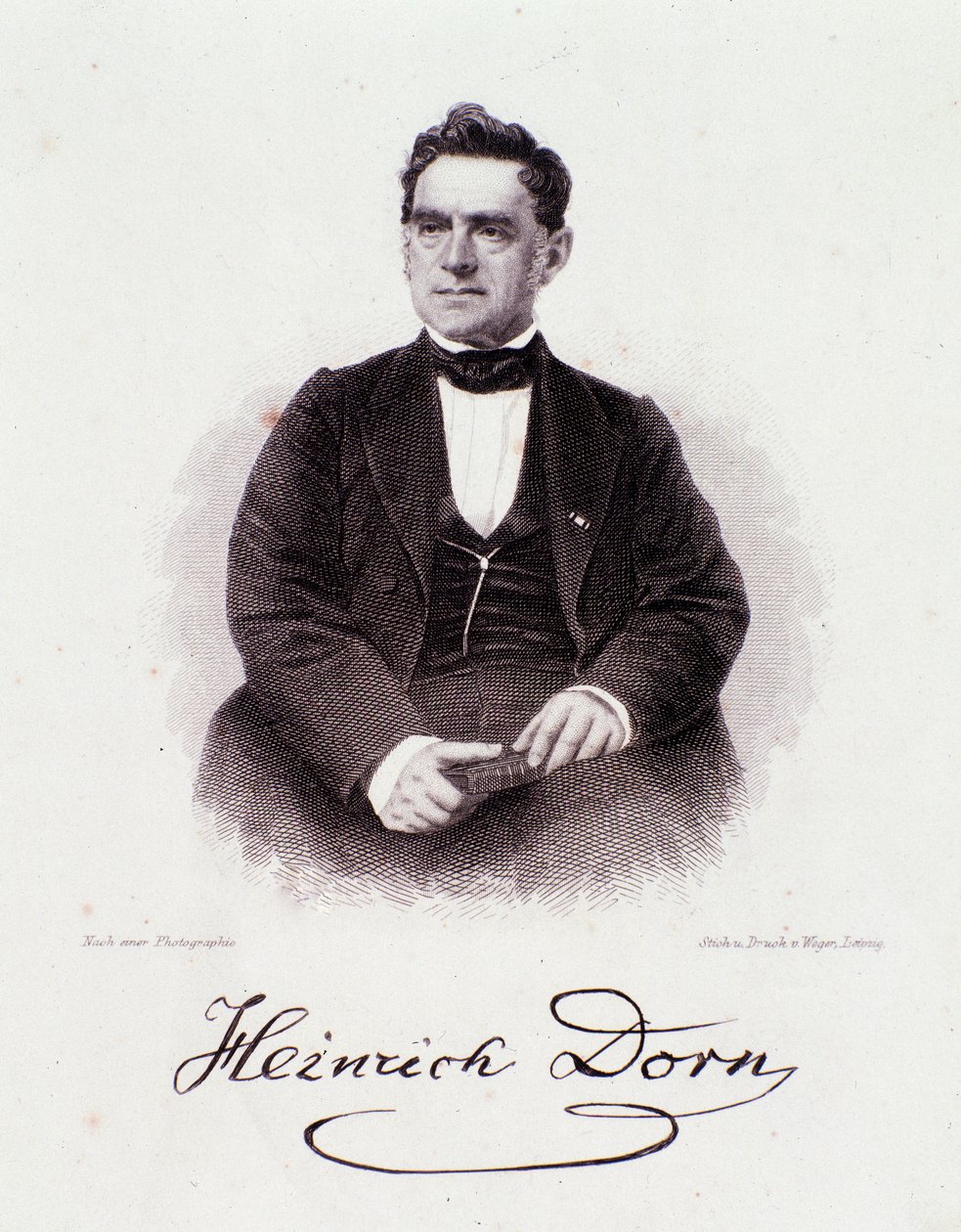 Portrett av Heinrich Dorn (1804-1892) tysk dirigent, komponist og journalist fra 1800-tallet. Milanesisk privatsamling av Anonymous Anonymous