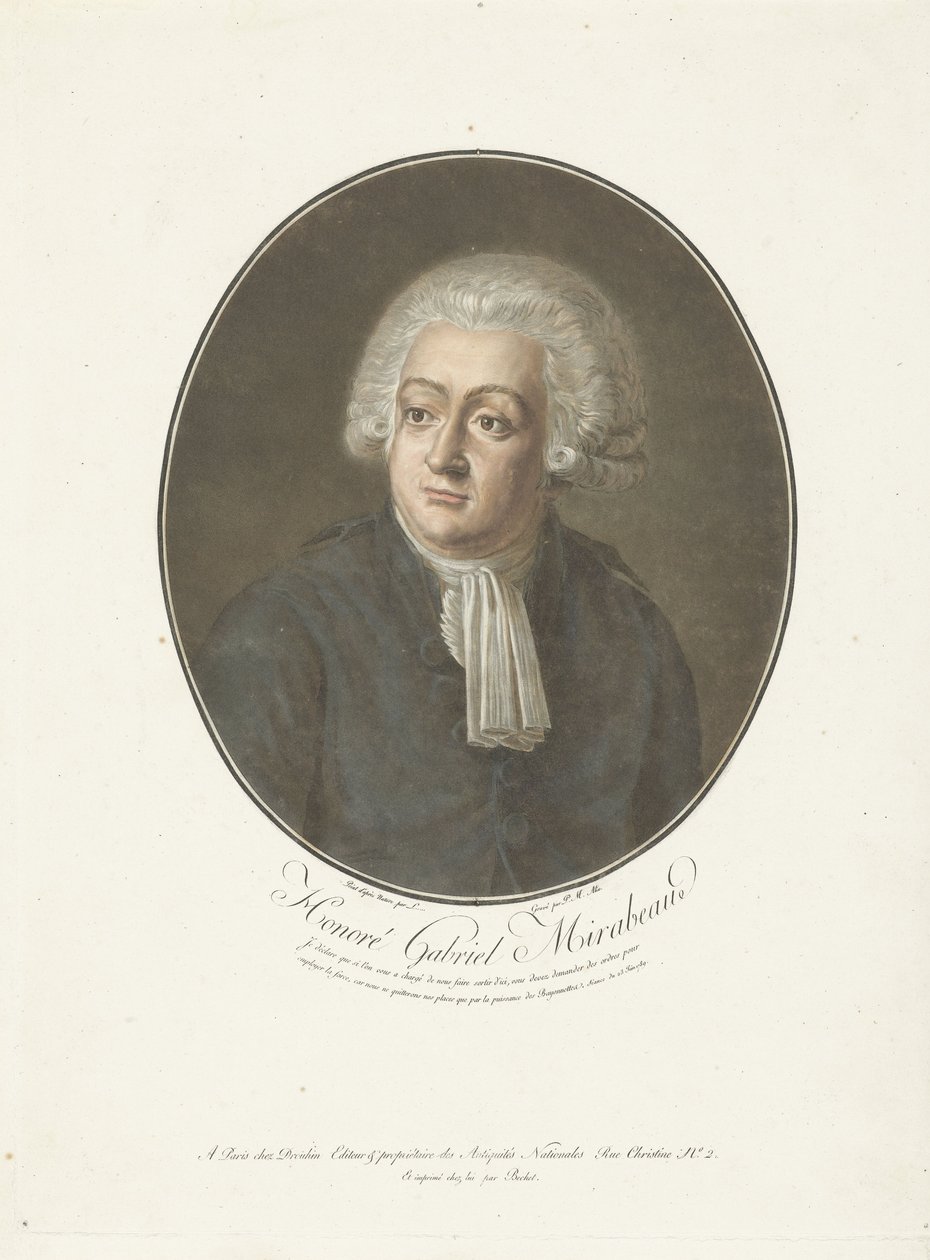 Portrett av Honoré Gabriel Mirabeau av Anonymous Anonymous