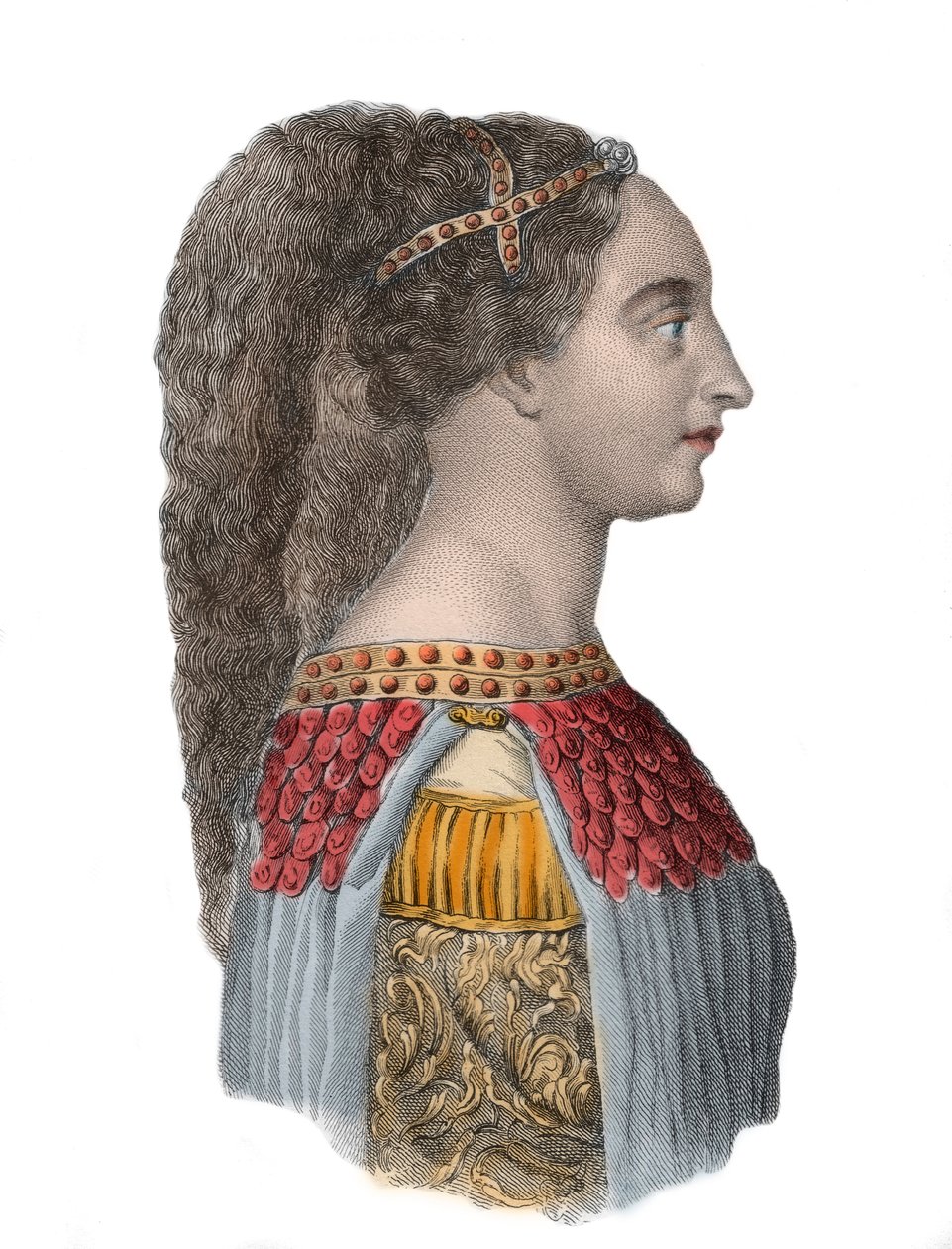 Portrett av Isotta degli Atti - italiensk renessansekvinne - 1433-1474 - av Anonymous Anonymous