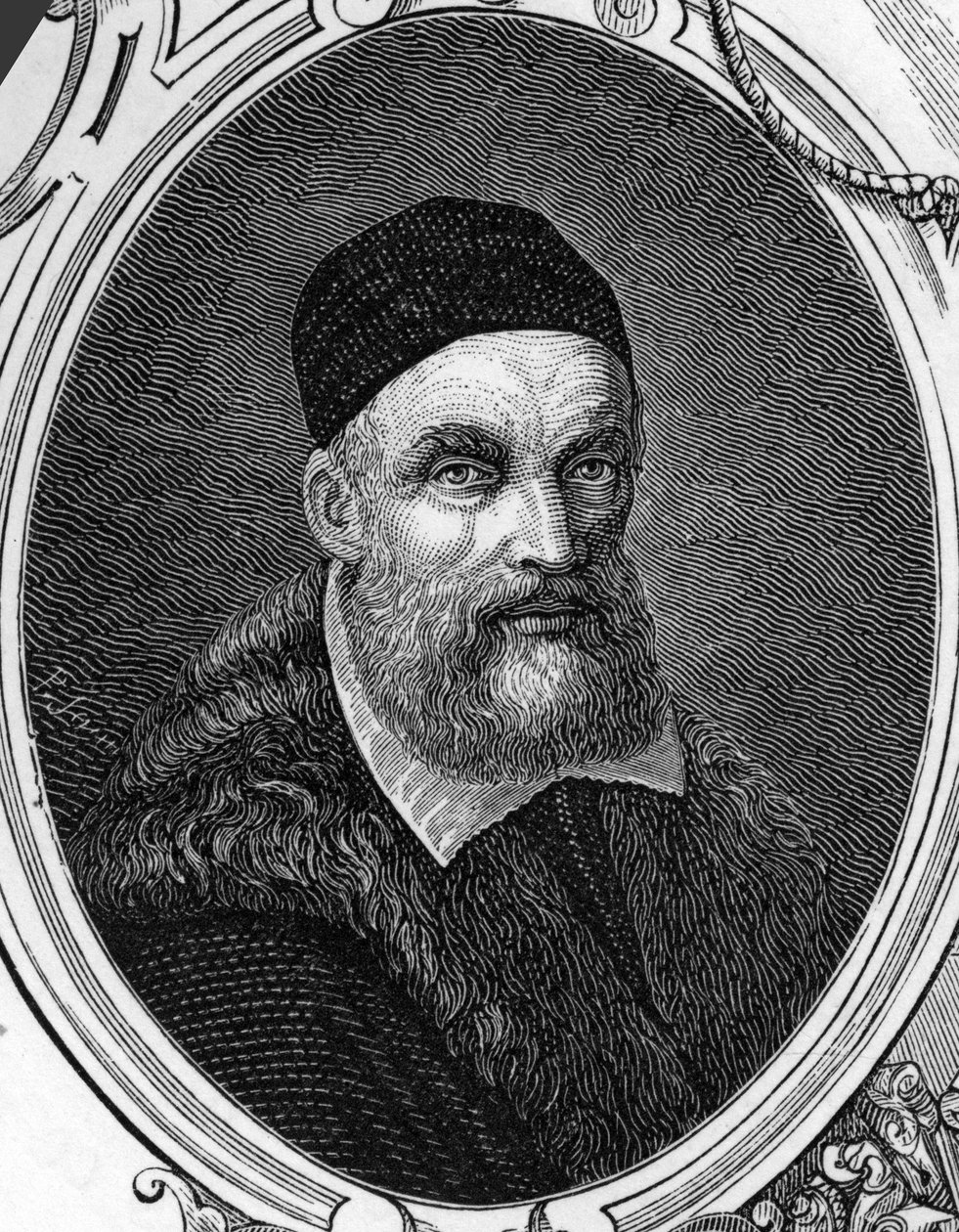 Portrett av Jacopo eller Giacomo Bassano (1518-1592) italiensk maler. Gravering av 1859 i "" galleriene i Europa - Italia "" av armengaud. Privat samling. av Anonymous Anonymous