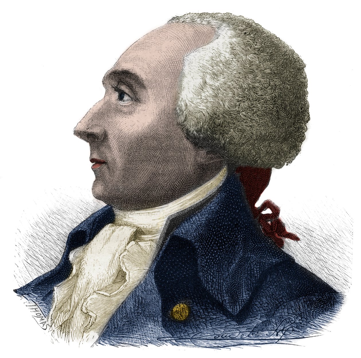 Portrett av Jacques Rene Hebert (1757-1794) fransk journalist og politiker - Gravering i "Histoire des Girondins"" av Alphonse de Lamartine (1790-1869) 1865-1866 - Privat samling av Anonymous Anonymous